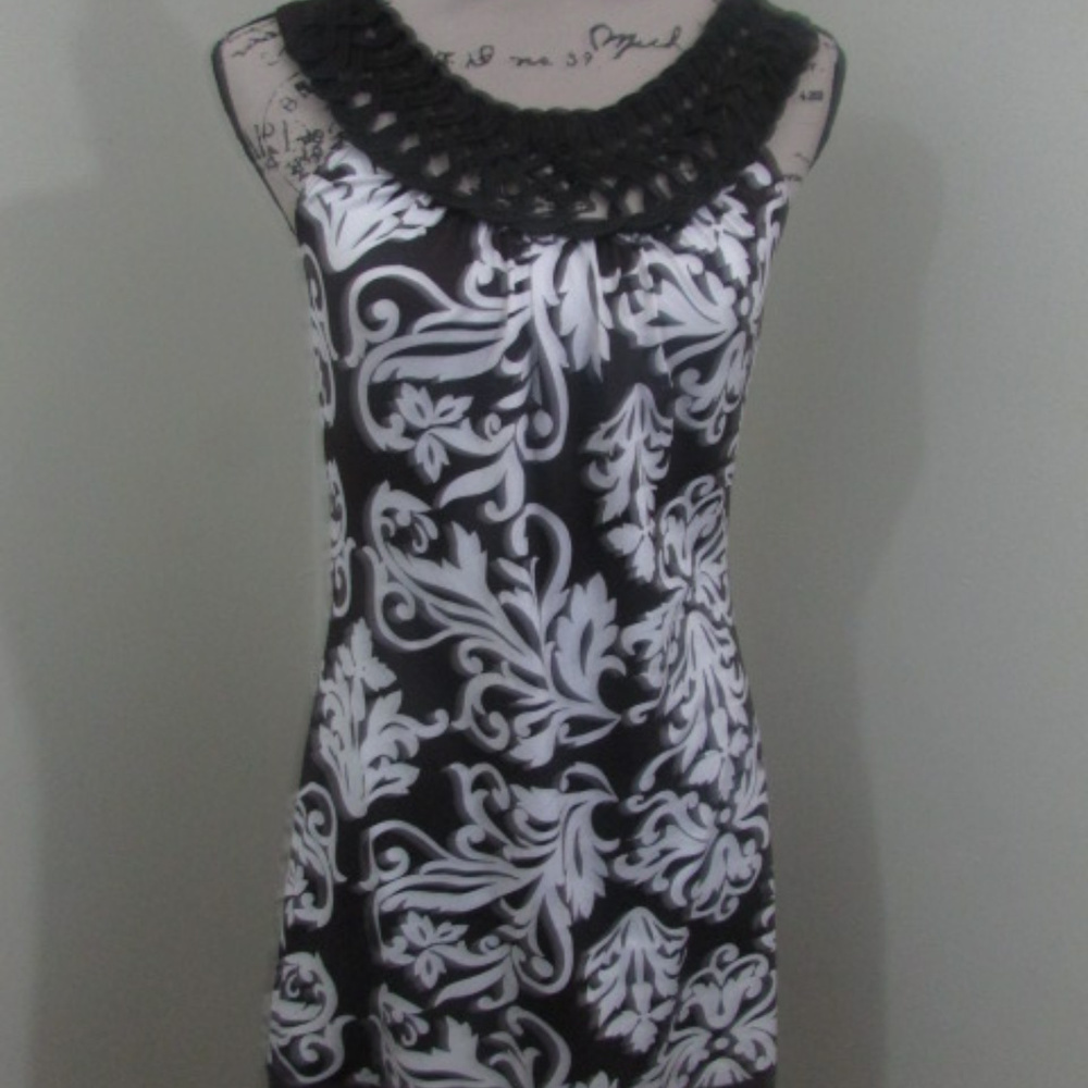 Wrapper Sleeveless Brown Print Dress Small